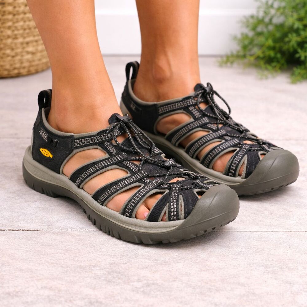 KEEN Whisper Sport Sandals Women's Size 9.5 Black Gray Hiking Outdoor Adjustable